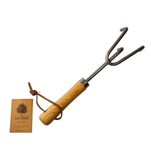 ICAN CLASSIC ASHWOOD & STAINLESS STEEL SHORT HANDLE CULTIVATOR