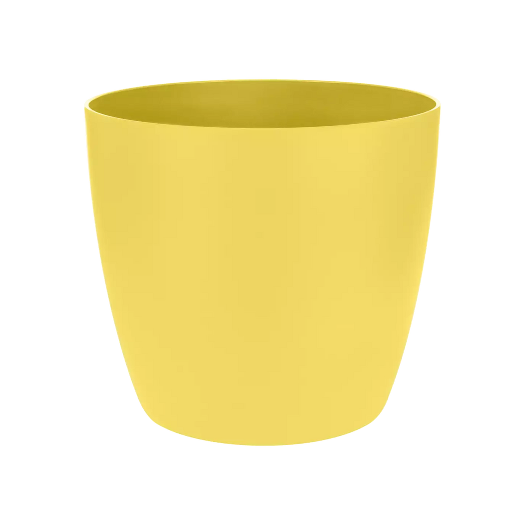 ELHO BRUSSELS ROUND COVER POT 12.5CM YELLOW
