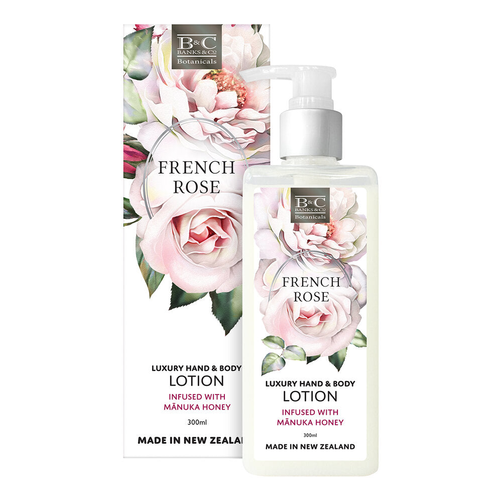 BANKS & CO FRENCH ROSE HAND & BODY LOTION 300ML